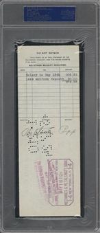 1924 Wally Pipp Signed New York Yankees Payroll Check (PSA/DNA)